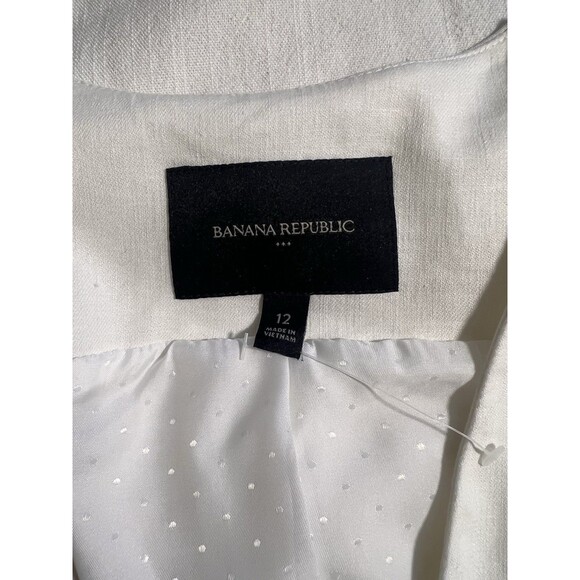 Banana Republic White Linen Cotton Vest Tailored Lined 12 - Picture 6 of 13